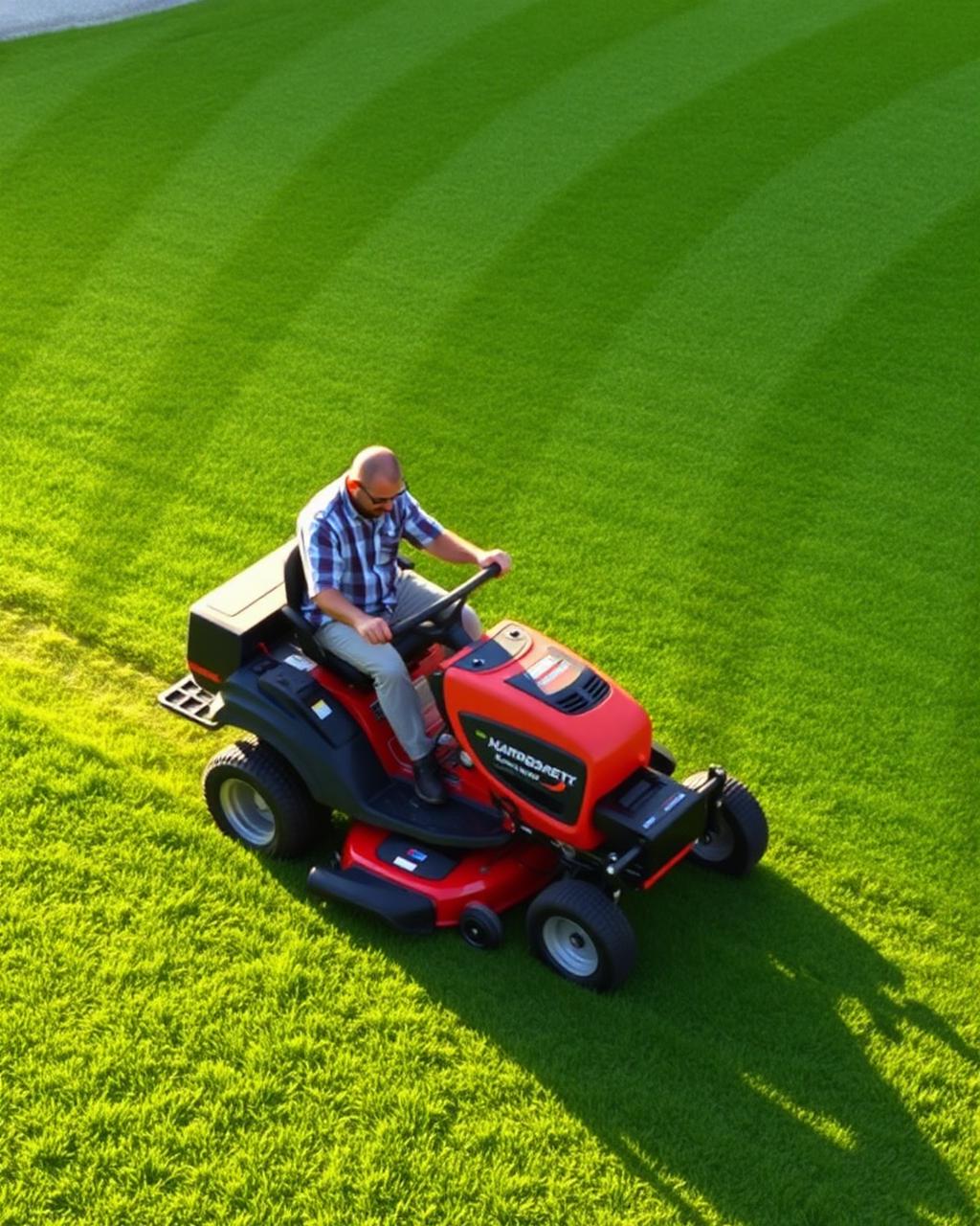 Striped mowing pattern